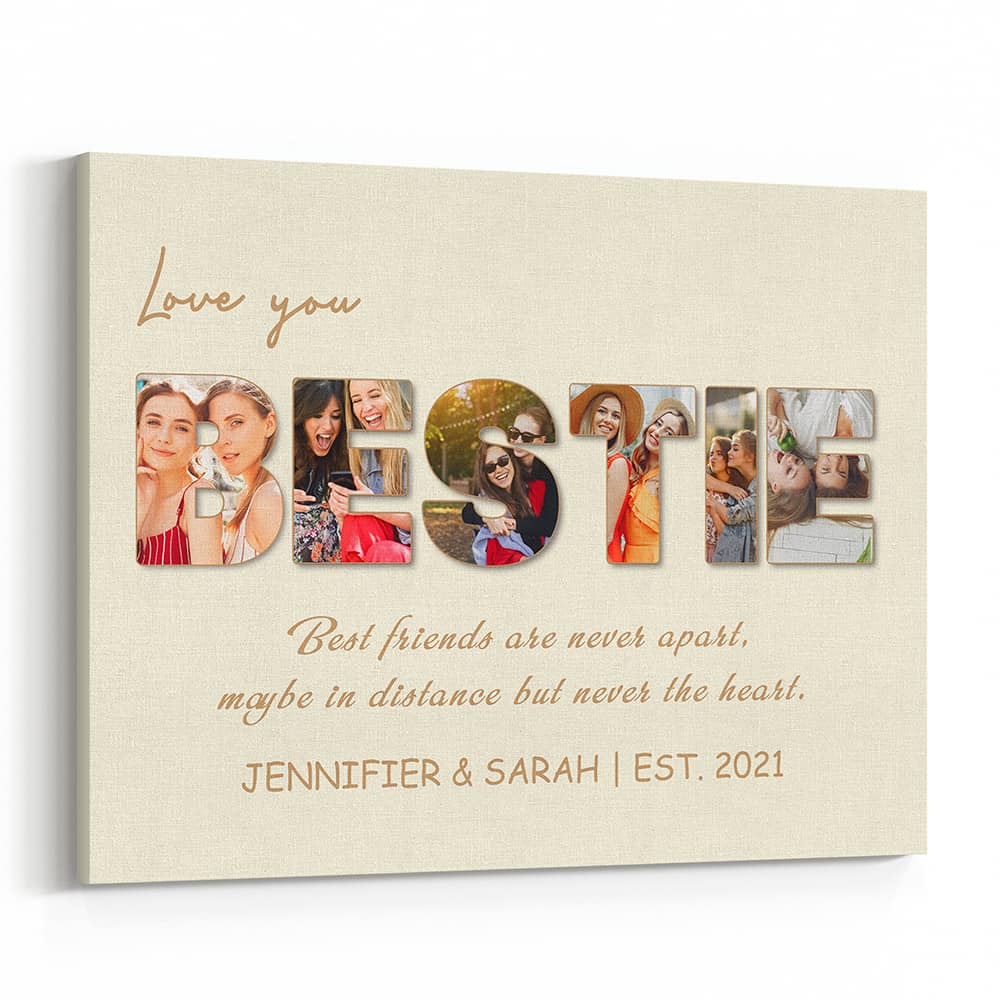 Bestie Custom Photo Collage Canvas Print