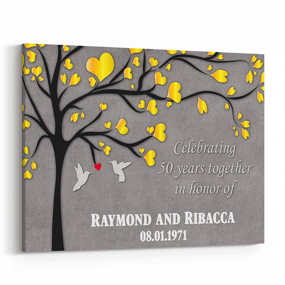 Celebrating 50 Years Together In Honor Custom Canvas Print