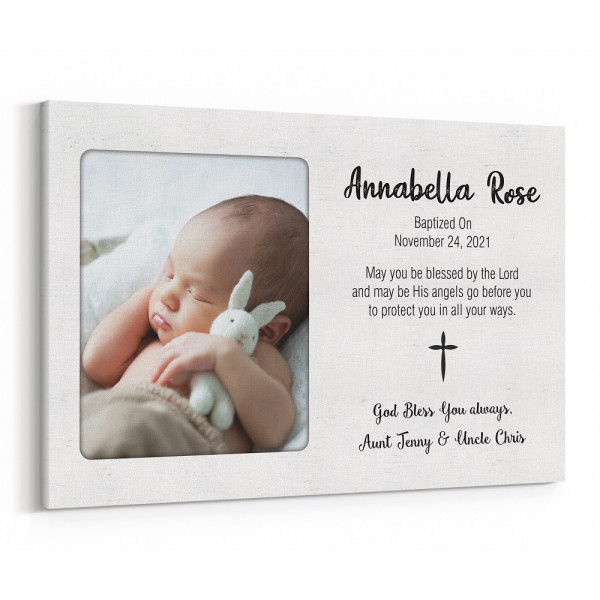 Christening Gift Custom Photo Canvas Print