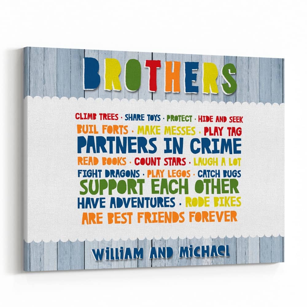 Colorful Brother Custom Name Canvas Print