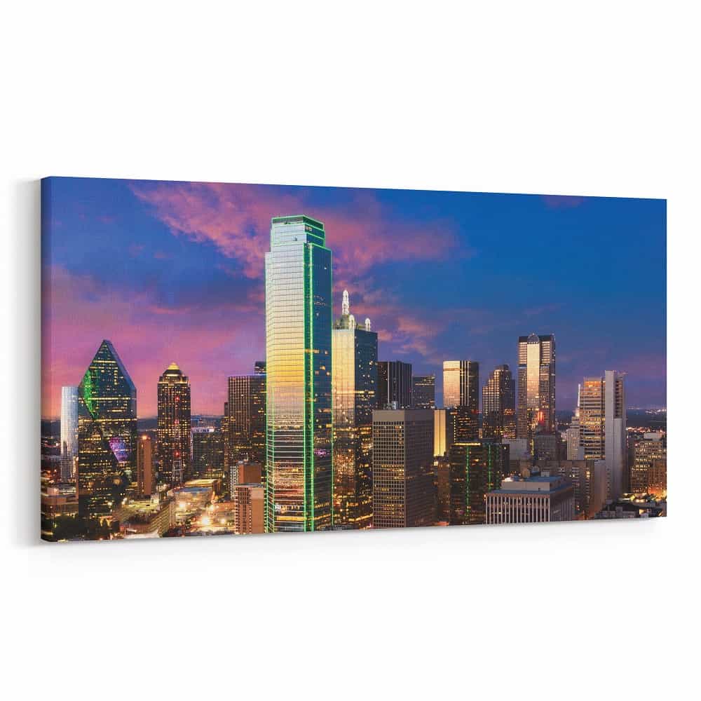 Dallas, Texas Skyline Canvas Wall Art – Collection A