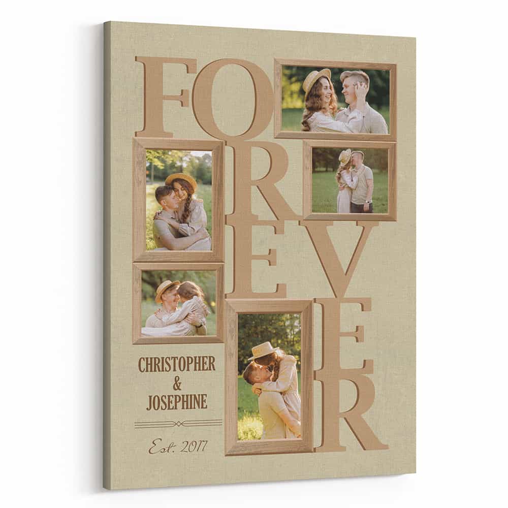“FOREVER” Custom Photo Collage Canvas Print
