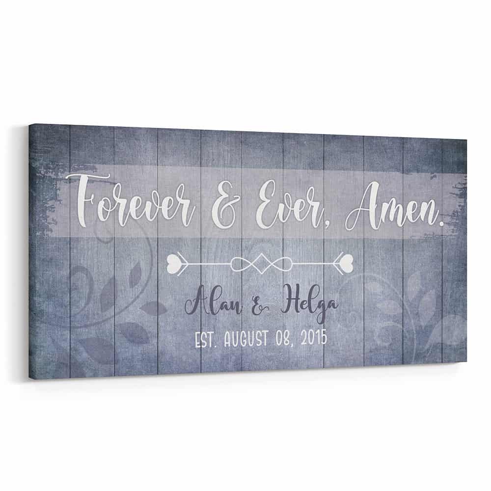 “Forever and Ever, Amen” Custom Canvas Sign with Names