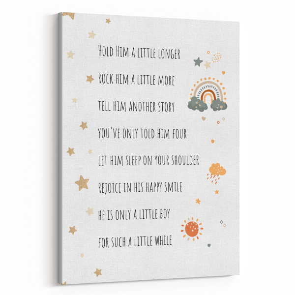 “Hold Him A Little Longer” Baby Boy Canvas Print