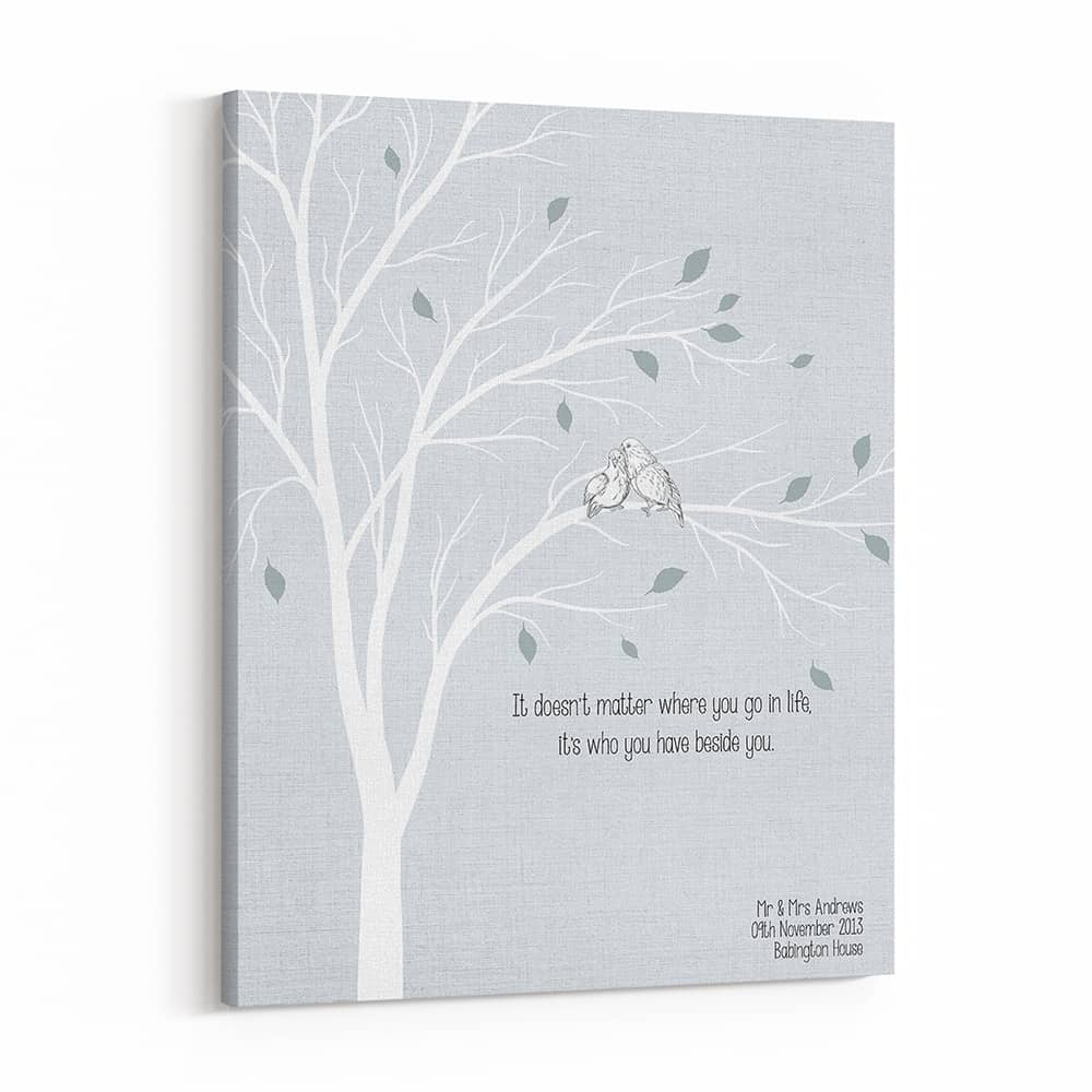 It Doesn‘t Matter Where You Go In Life, It’s Who You Have Beside You 8th Anniversary Custom Text Canvas Print