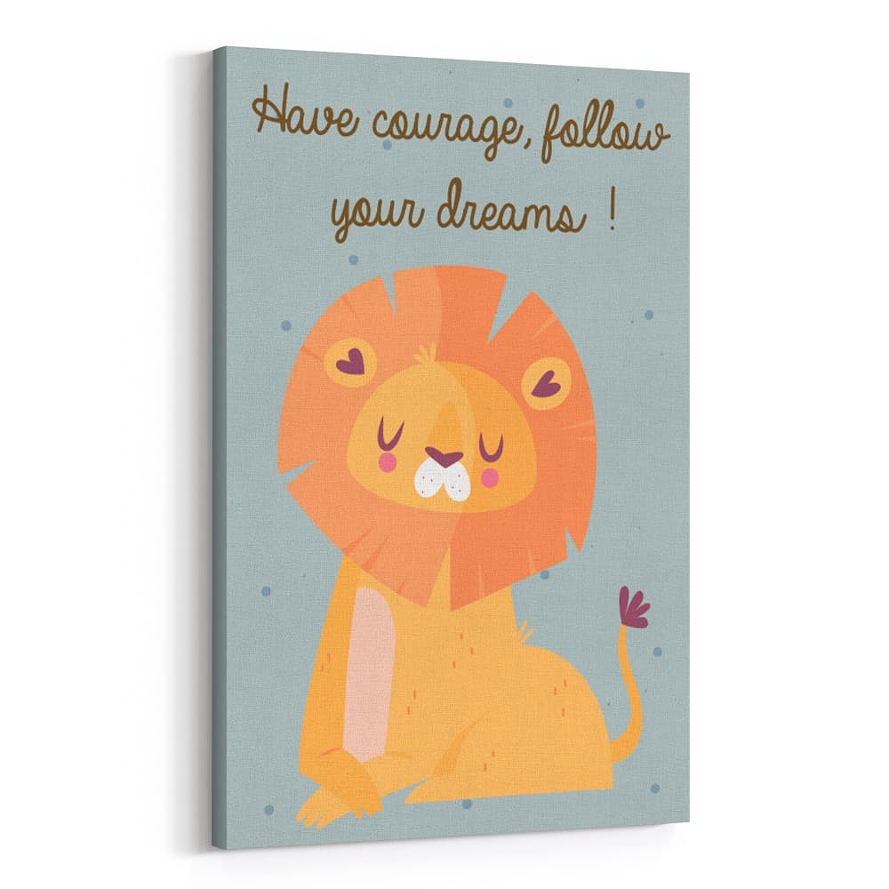 Jungle Animals Canvas Prints With Inspirational Quotes for Kids