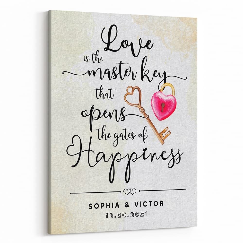Love Is the Master Key Custom Canvas Print