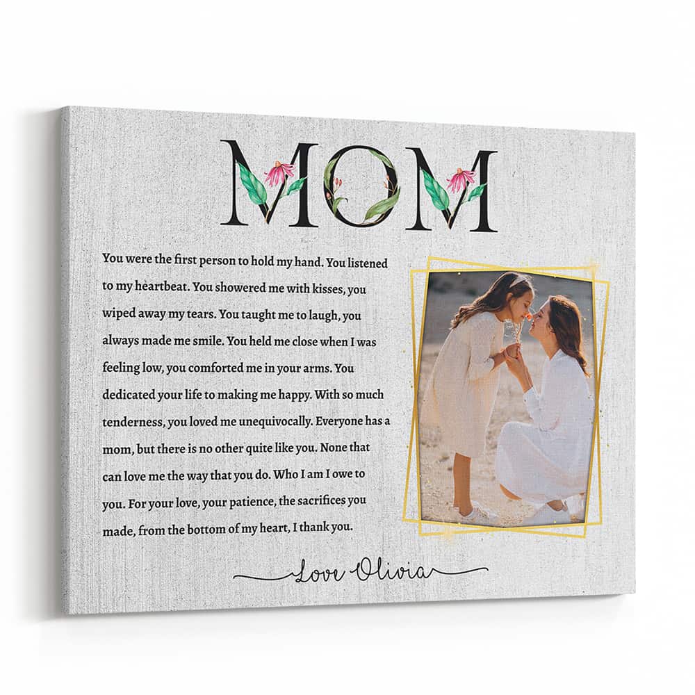 “Mom You Were the First Person to Hold My Hand” Custom Canvas Print