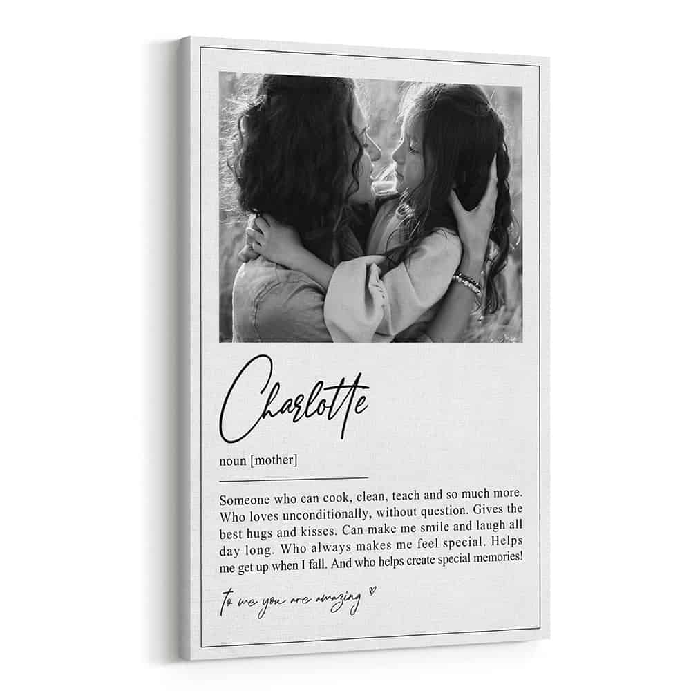 Mother Definition Custom Photo And Text Canvas Print