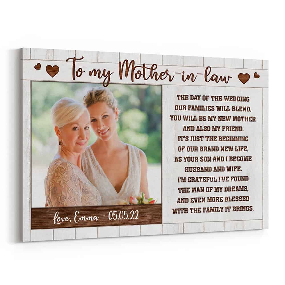 Mother In Law Wedding Gift From Bride Custom Photo Canvas Print