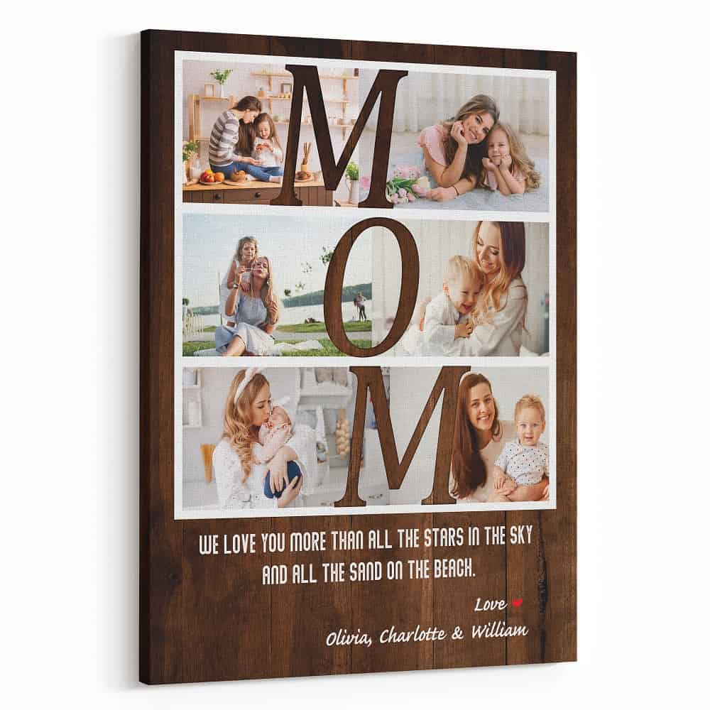 Personalized Mom Photo Collage With Quote Canvas Print