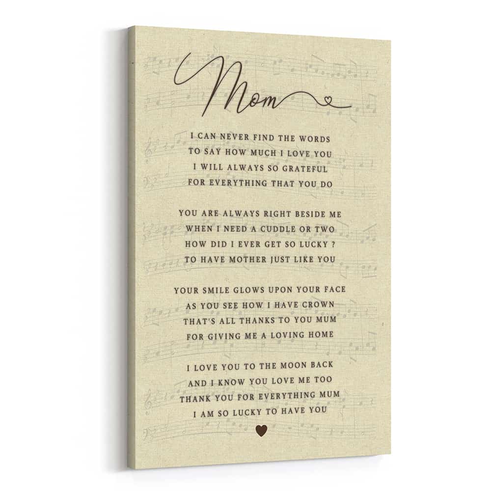 Poem for Mom Canvas Print