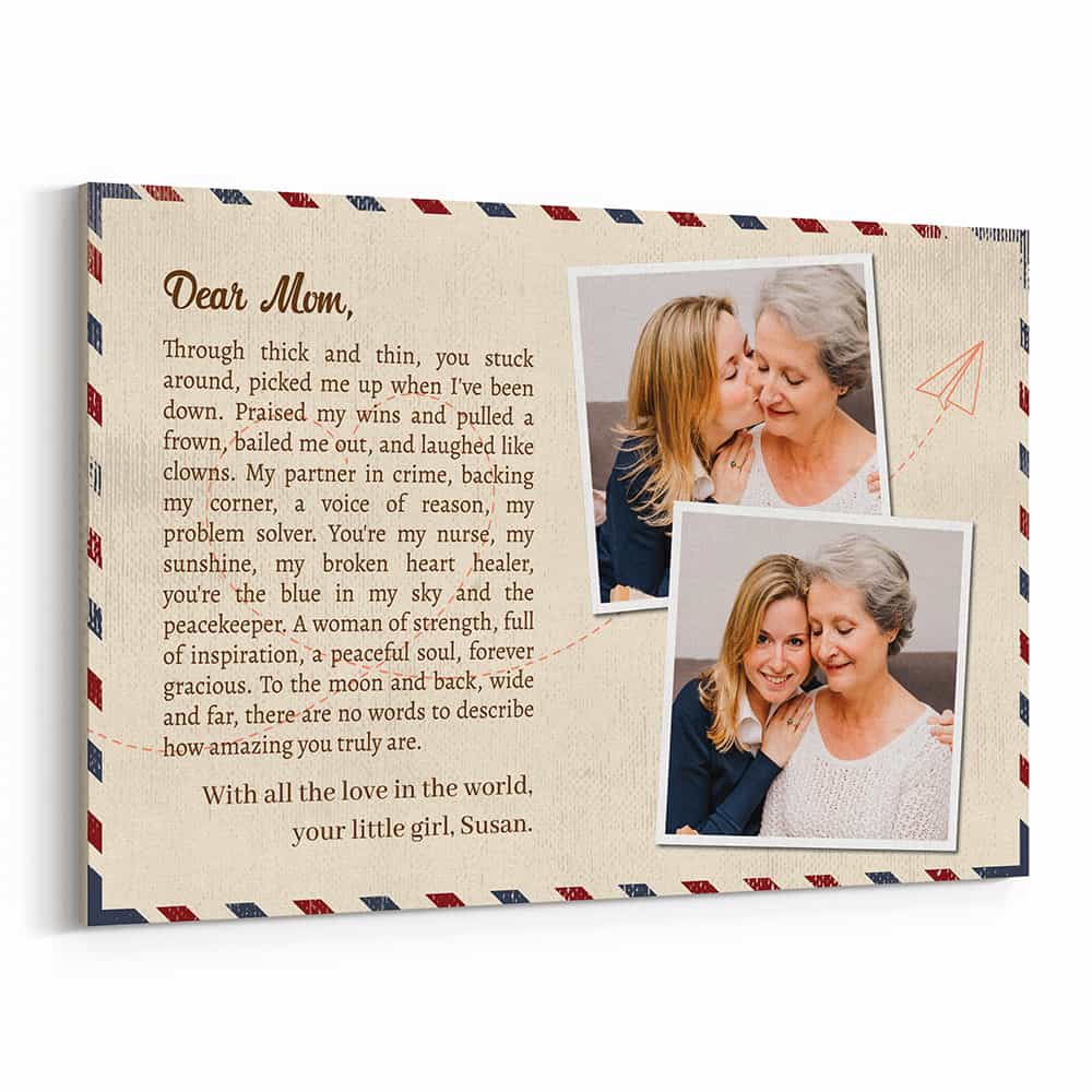 Poem for Mom Custom Photo Canvas Print