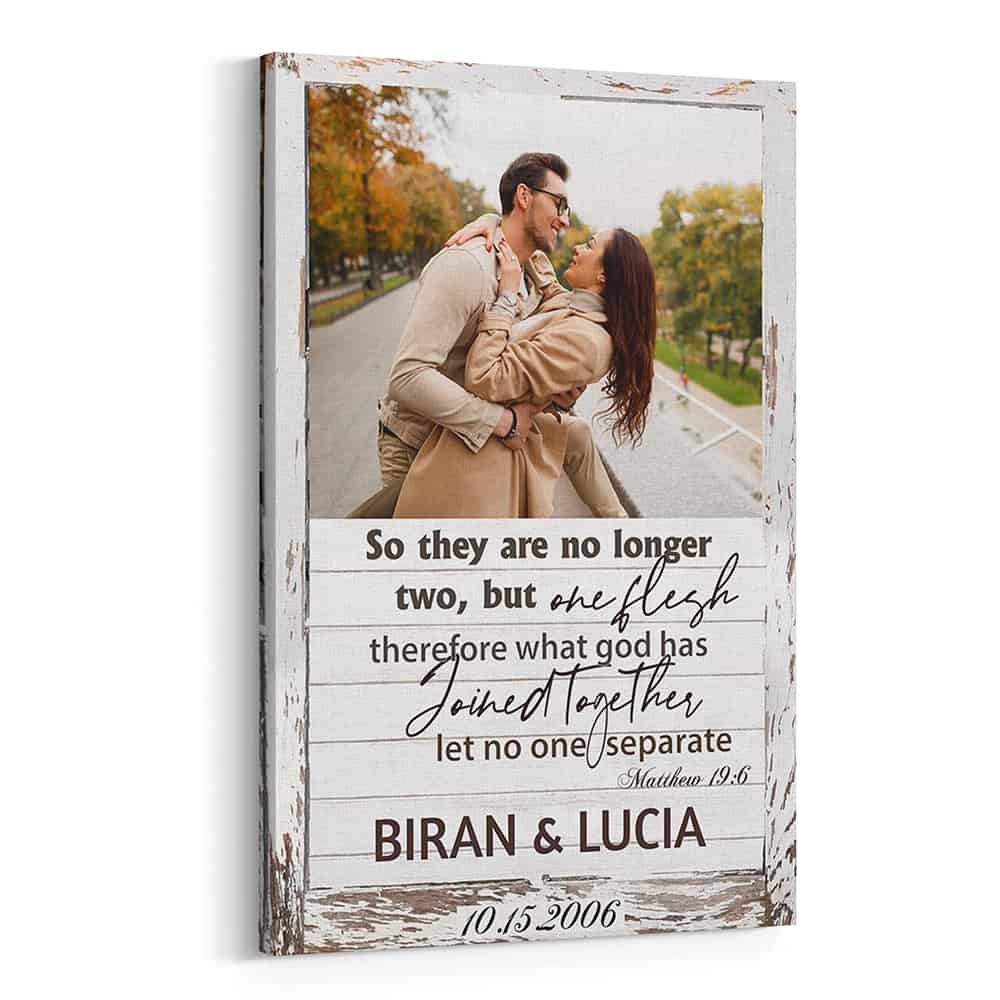 “So They Are No Longer Two, But One Flesh” Custom Photo Canvas Print