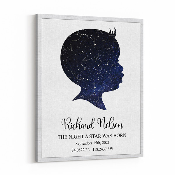 The Night a Star Was Born Custom Star Map Print
