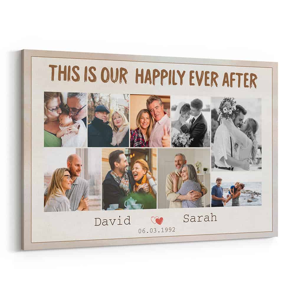 30th Anniversary ‘This Is Our Happily Ever After’ 9 Photo Canvas