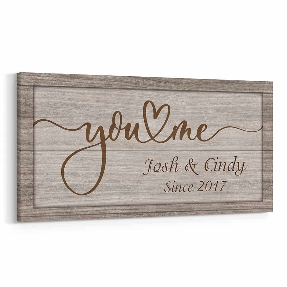 “You And Me” Est Year Custom Canvas Print