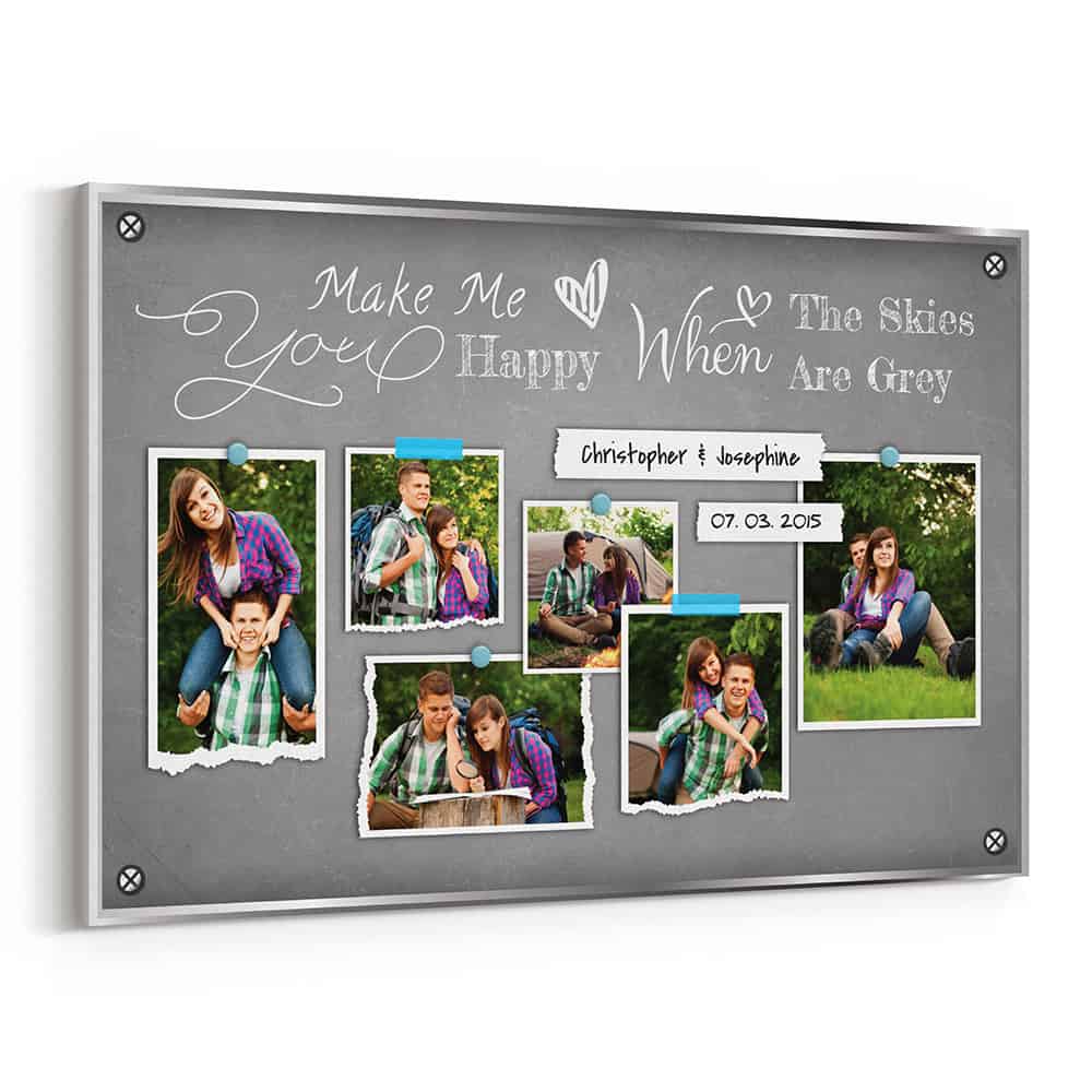You Make Me Happy 6 Years Anniversary Photo Collage Canvas Print
