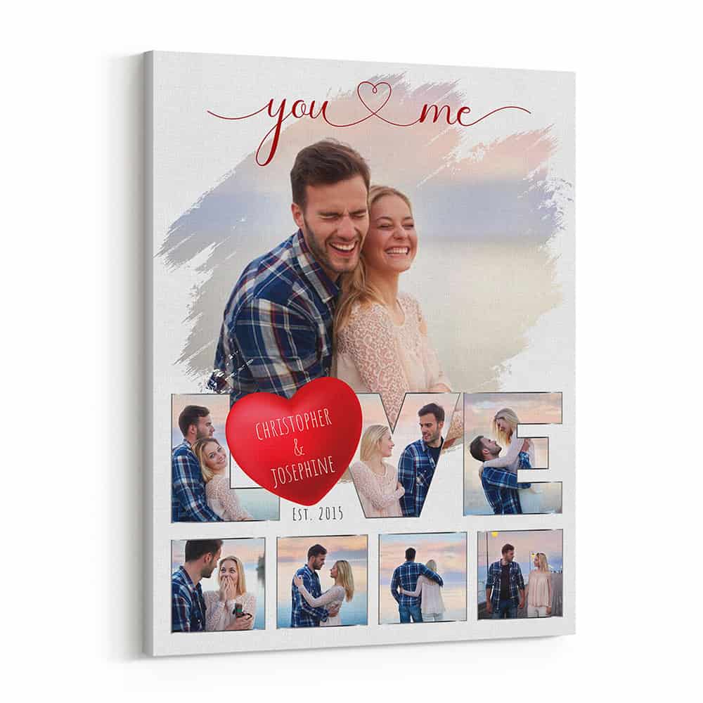 You and Me (6 Years) Photo Collage Canvas Print