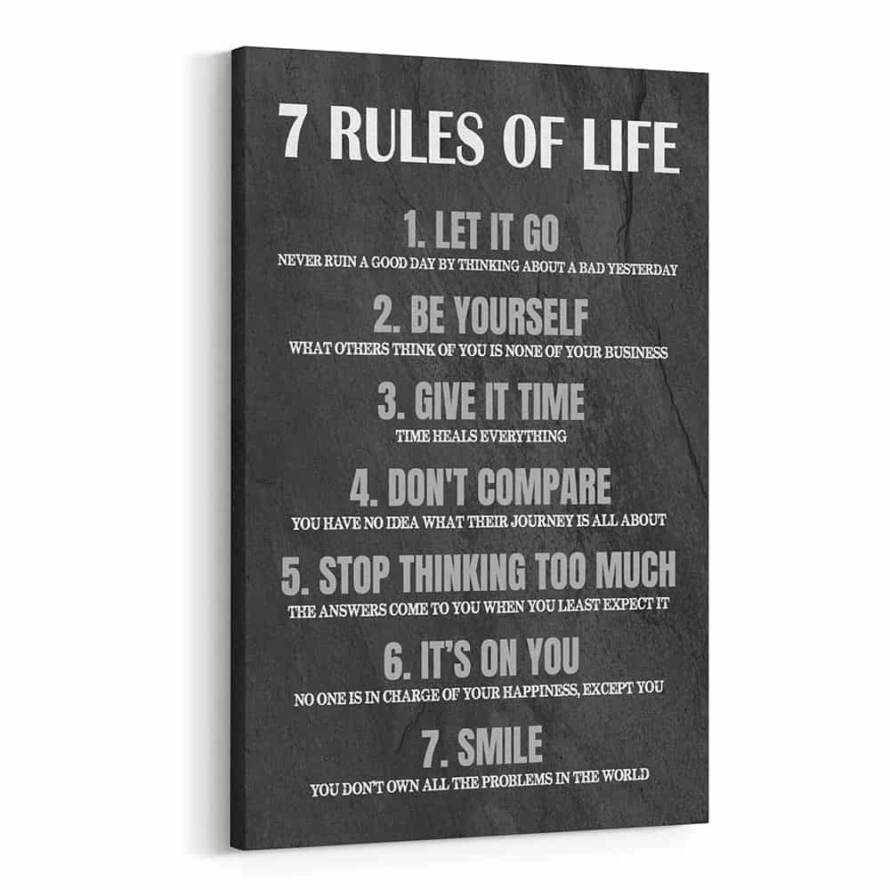 7 Rules of Life Canvas Print