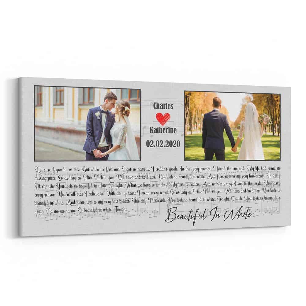 Beautiful in White Lyrics Canvas