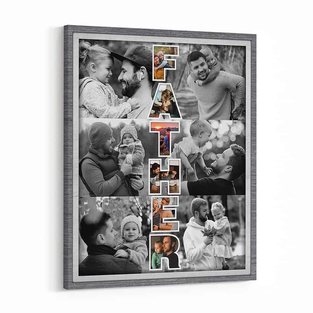 Father Art Custom Photo Collage Canvas Print