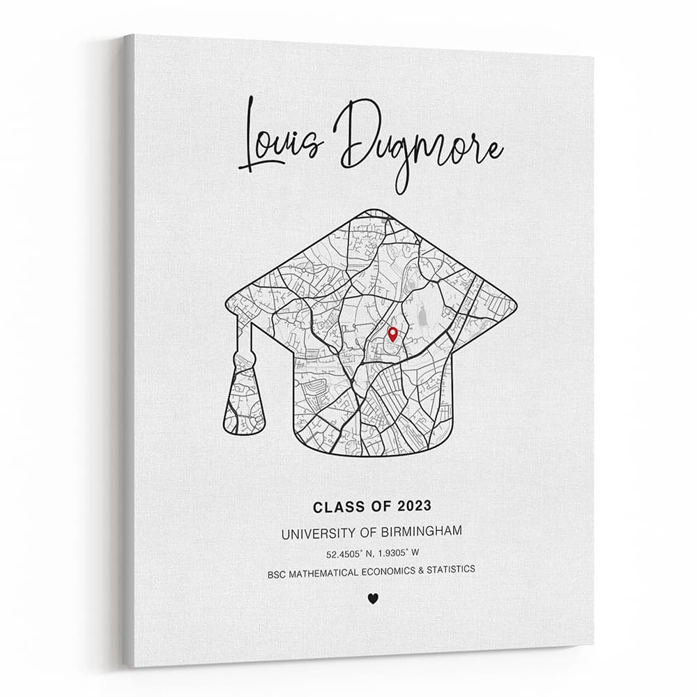 Graduation Map Canvas Print
