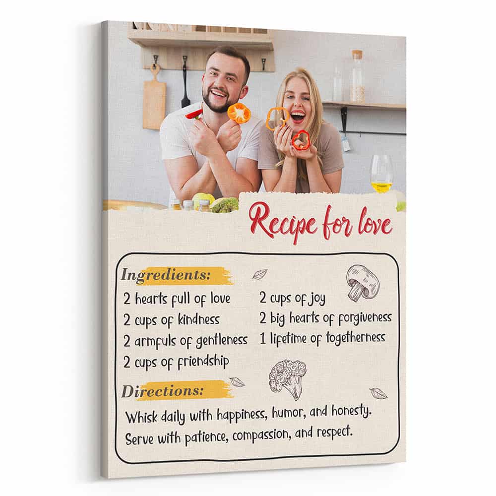 Recipe For Love Custom Photo Canvas Print