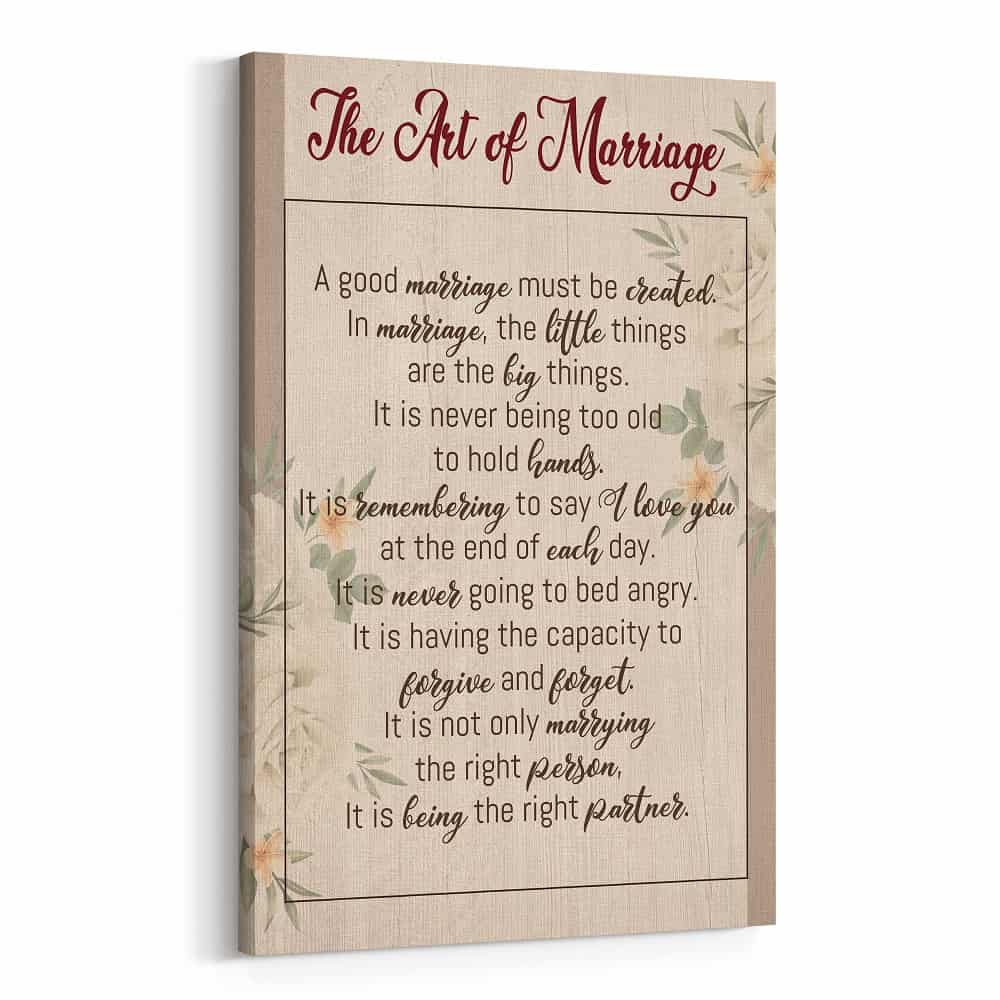 The Art Of Marriage Poem Canvas Print
