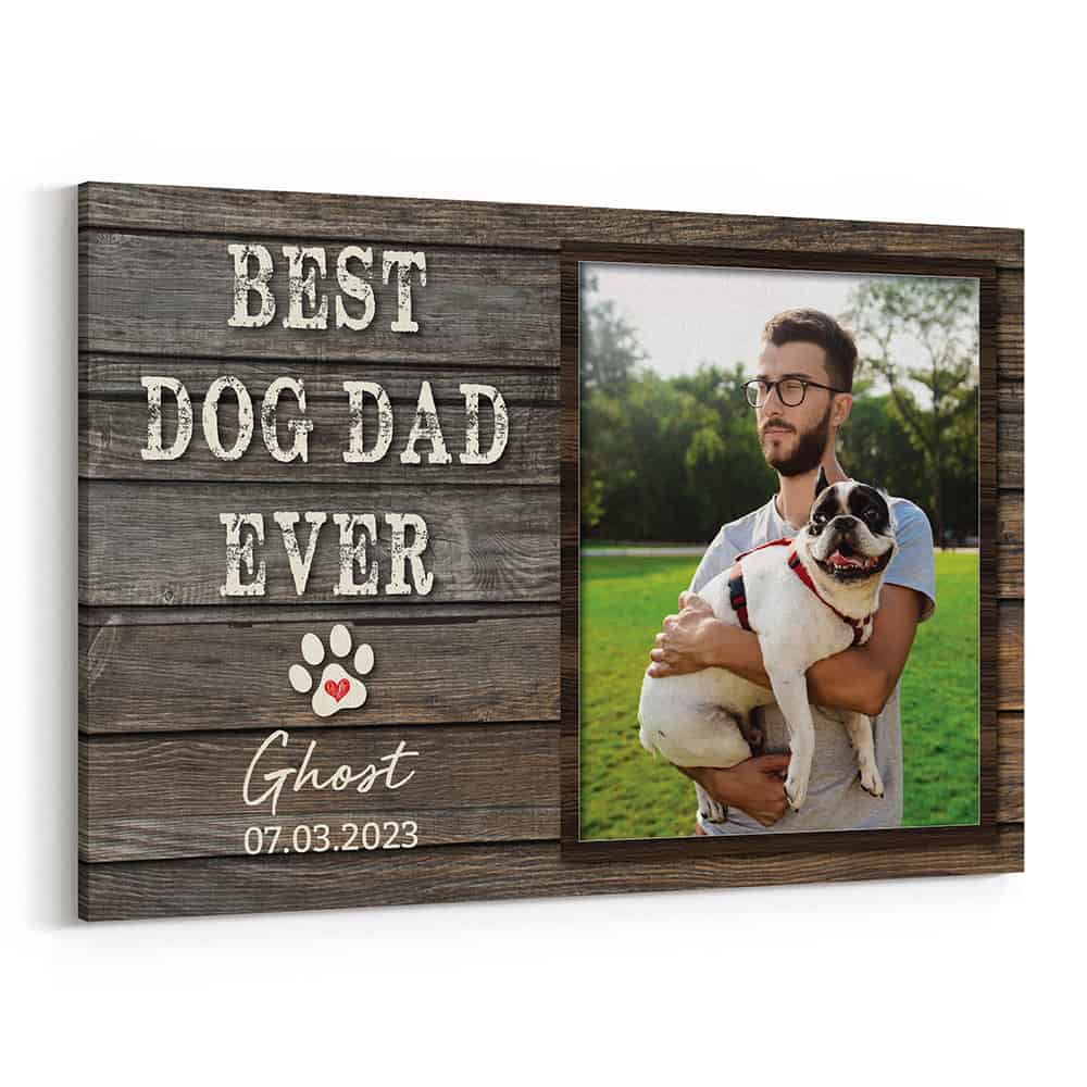 Best Dog Dad Ever Photo Collage Canvas Print