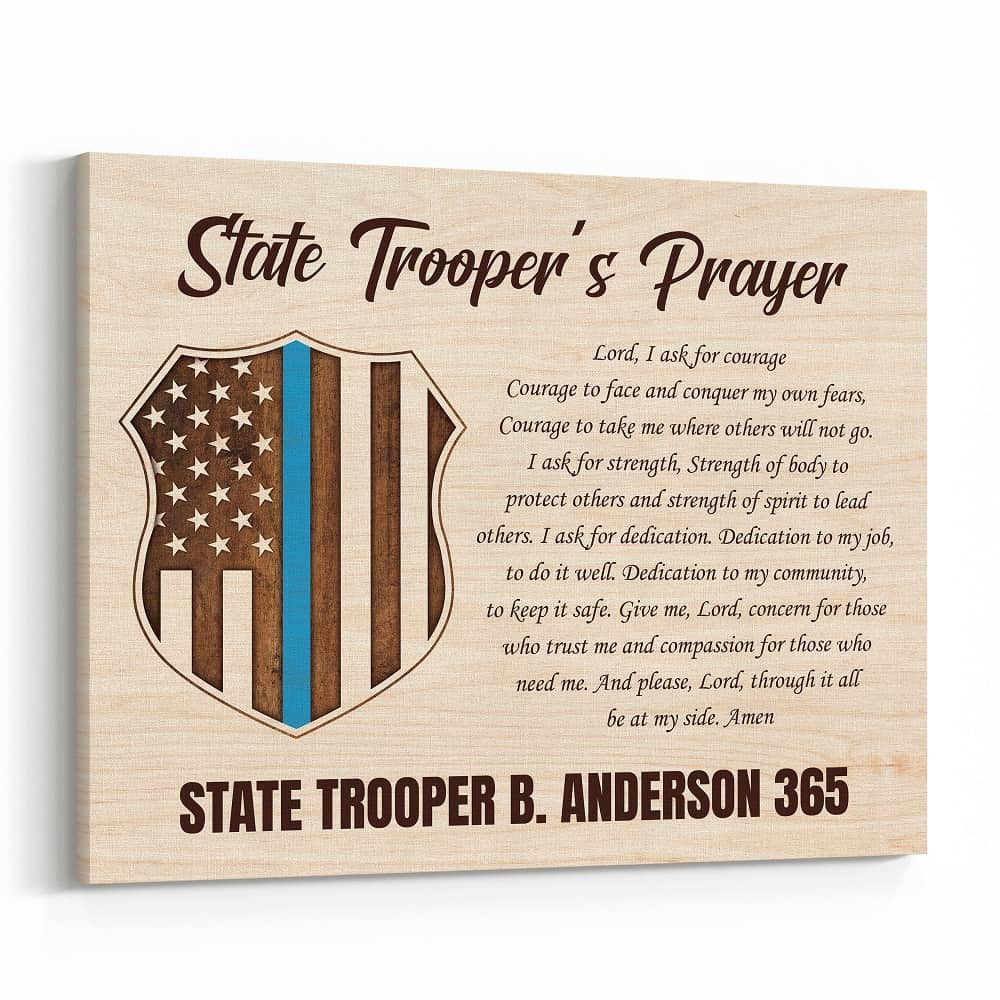 Personalized State Trooper Prayer Canvas Print