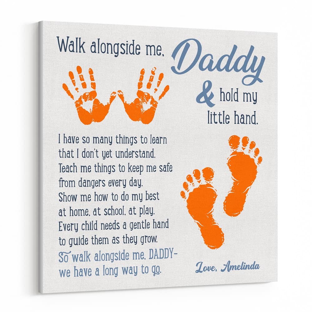 Walk Alongside Me Personalized Handprint Wooden Art Sign