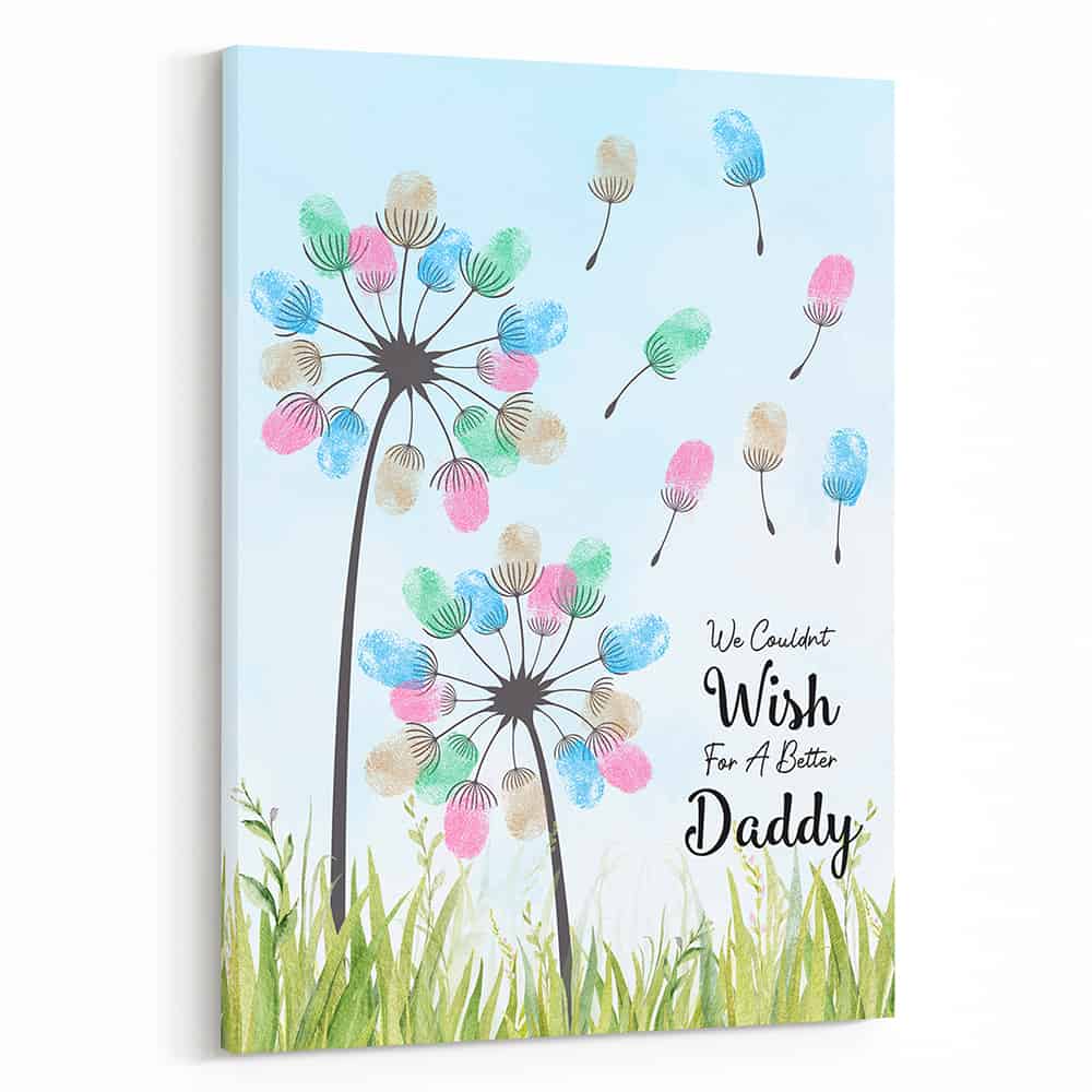 We Couldn’t Wish For A Better Daddy Fingerprint Canvas Print