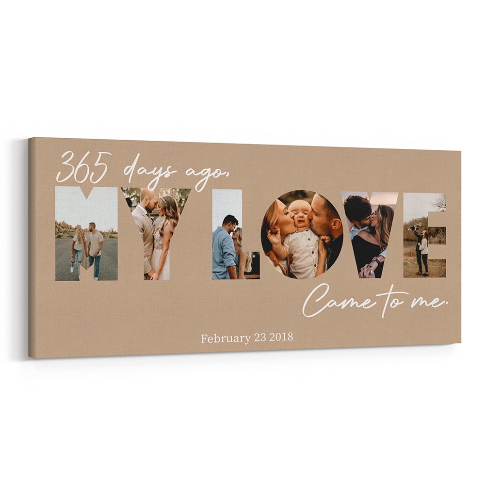 1st Anniversary My Love Custom Photo Canvas Print
