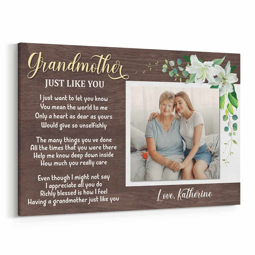 A Grandmother Just Like You Poem Custom Photo Canvas Print