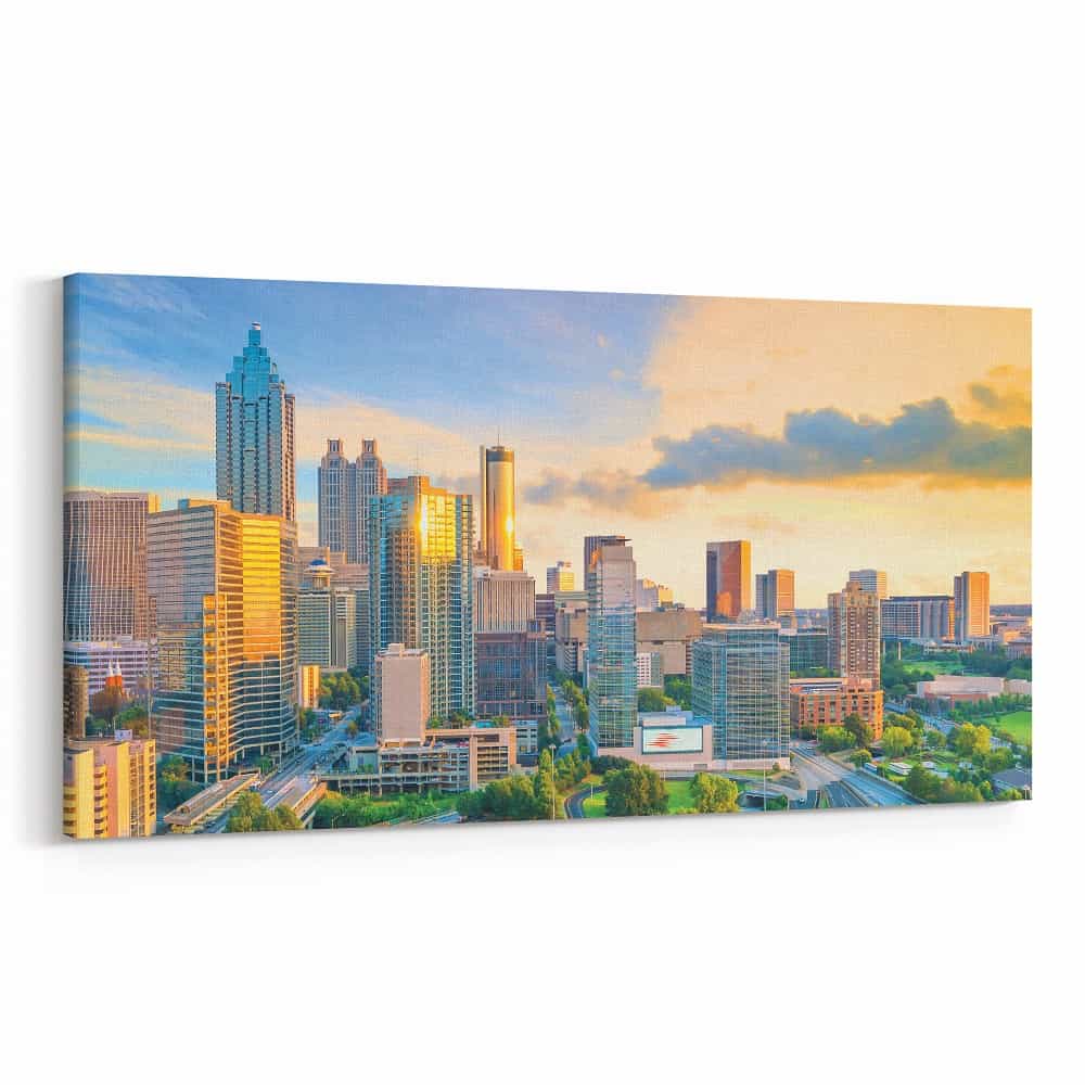 Atlanta, Georgia Skyline Canvas Wall Art – Collection B