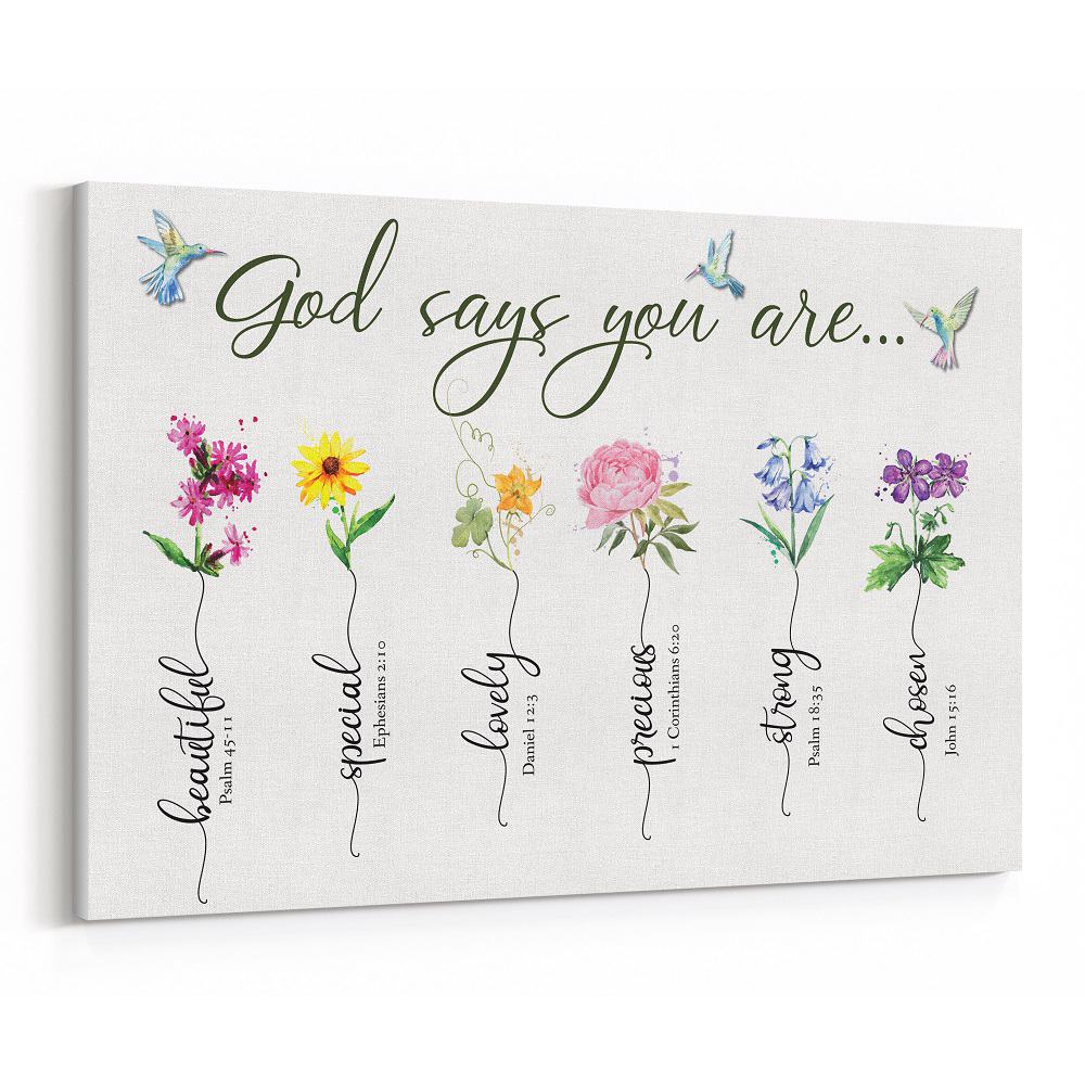 “God Says You Are…” Wall Art Canvas Print