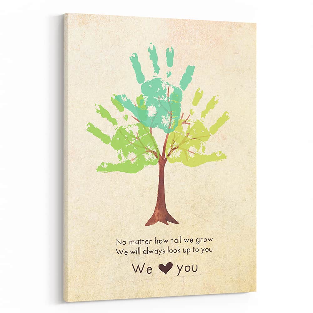 No Matter How Tall We Grow Handprint Tree Canvas Print