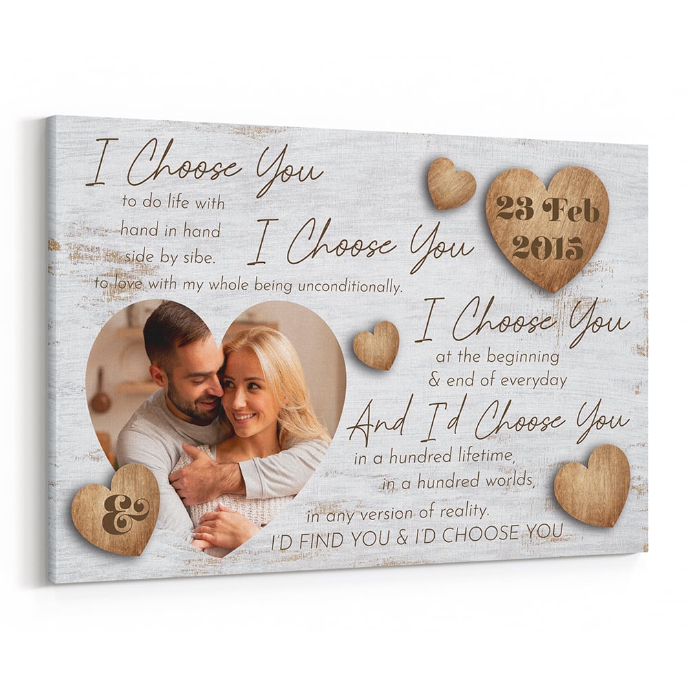 I Choose You 6 Years Anniversary Custom Photo Canvas Print