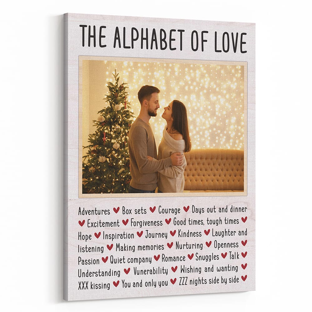The Alphabet Of Love Custom Photo Canvas Print