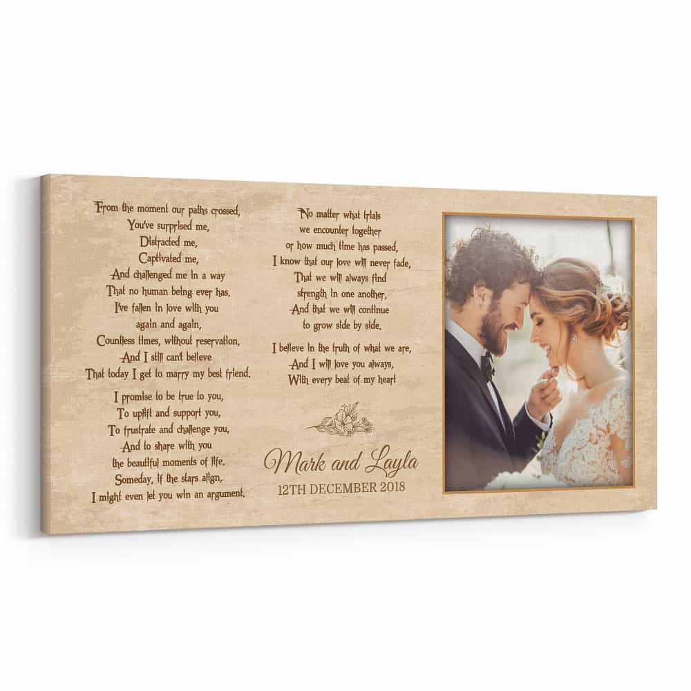 Wedding Vow Custom Photo Canvas Gift