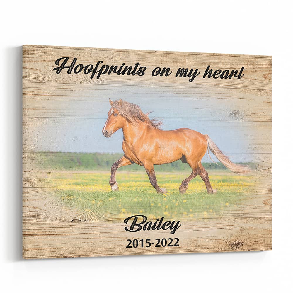 Hoofprints On My Heart Custom Canvas Print