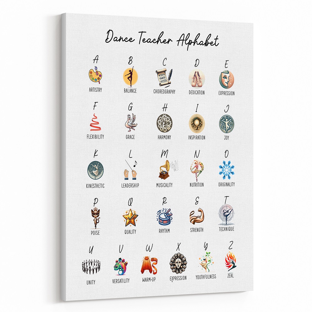 Dance Teacher Alphabet Canvas Print