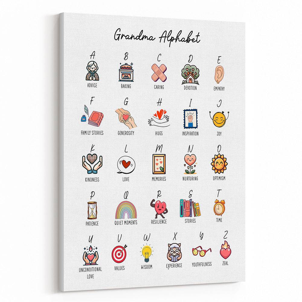 Grandma Alphabet Canvas Print