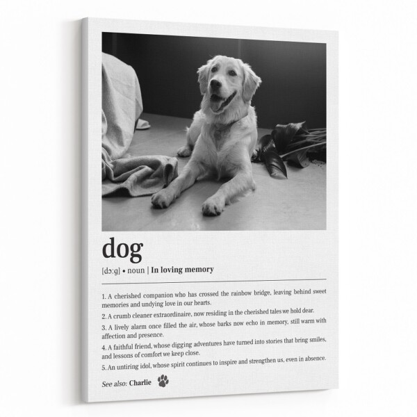 "In Loving Memory" Dog Definition Memorial Canvas Print