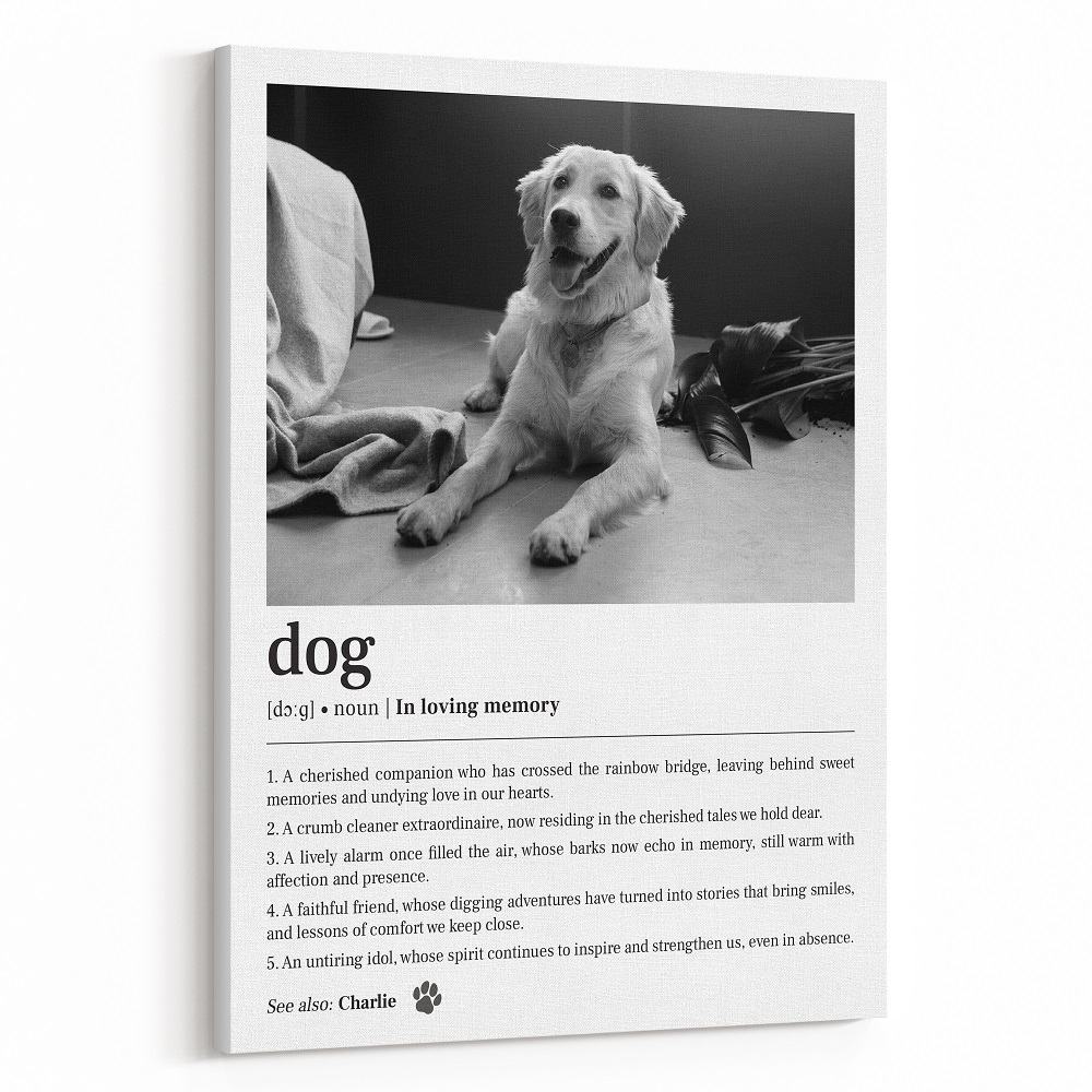 “In Loving Memory” Dog Definition Memorial Canvas Print