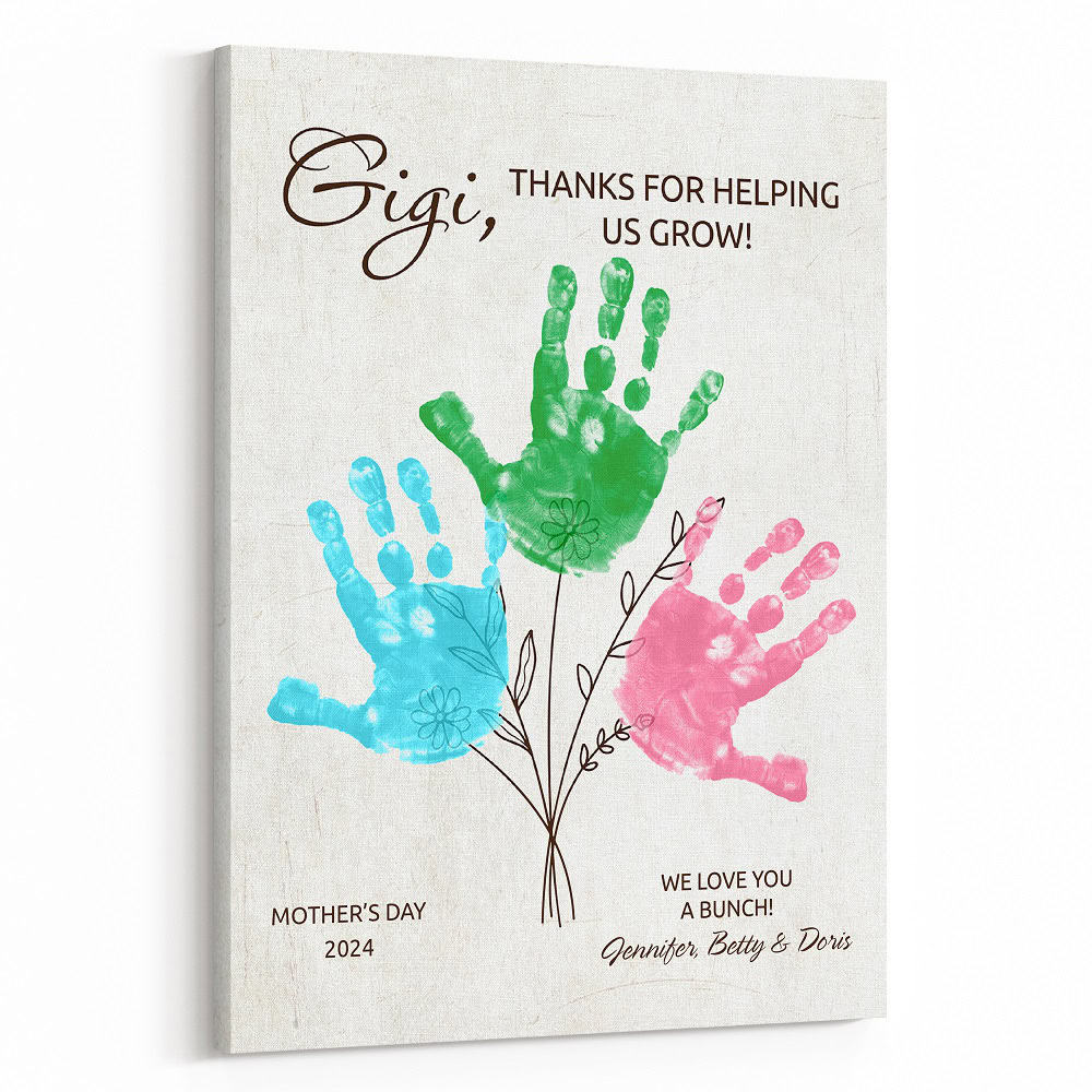 Gigi, Thanks For Helping Us Grow Handprint Art