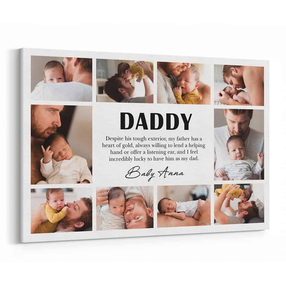 Custom Daddy Photo Collage Memorable Canvas Print