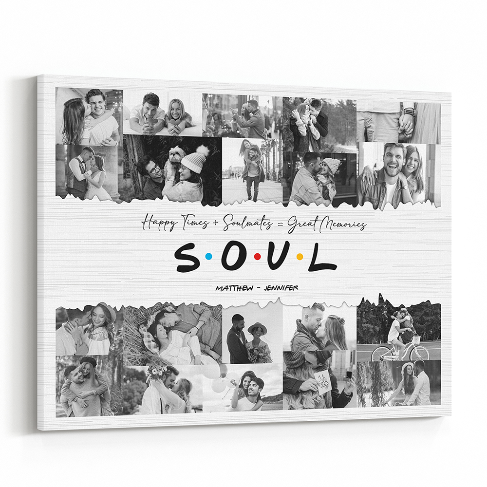 Happy Times and Soulmates for Great Memories Custom Canvas Print