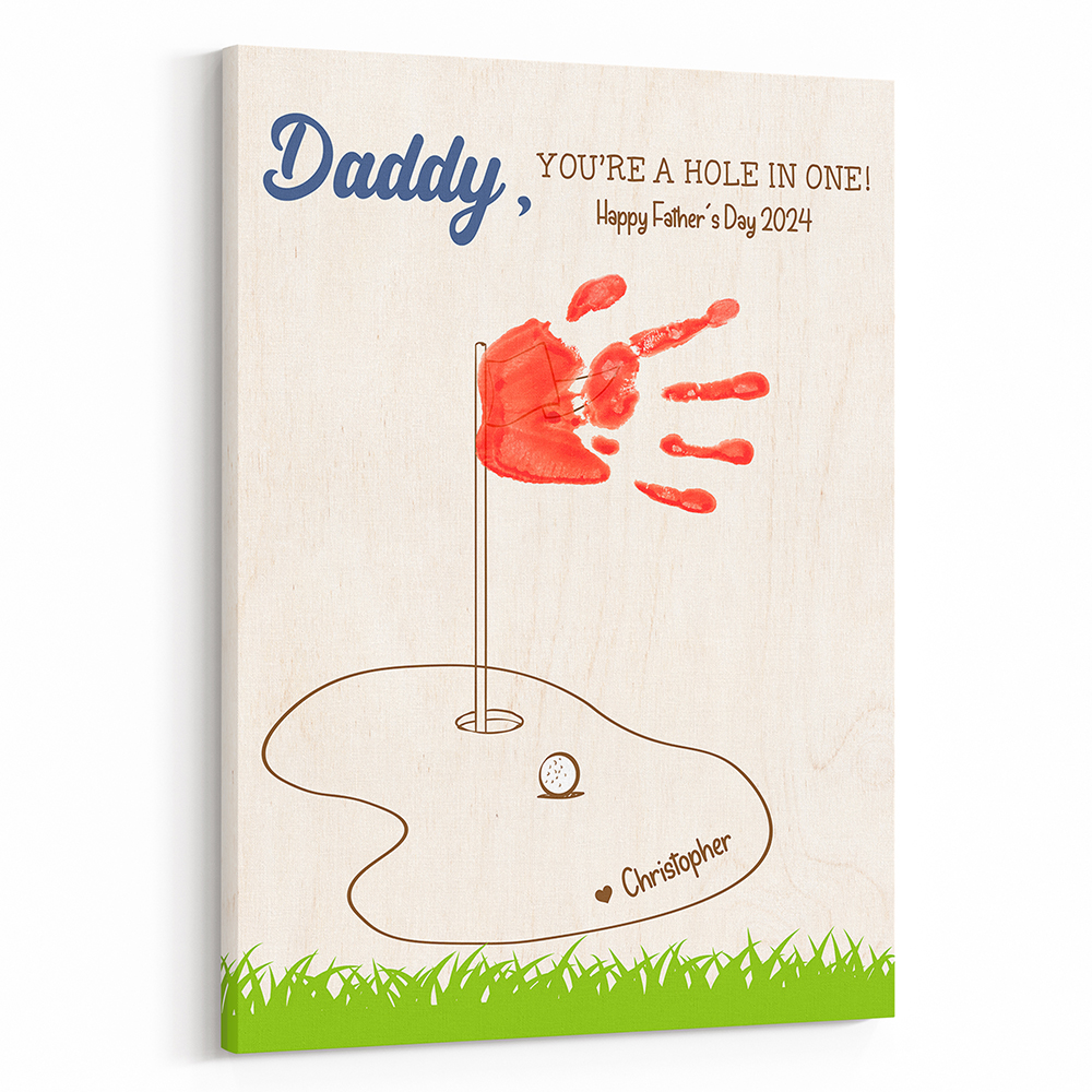 ‘Daddy, You Are A Hole In One’ Custom Handprint Art